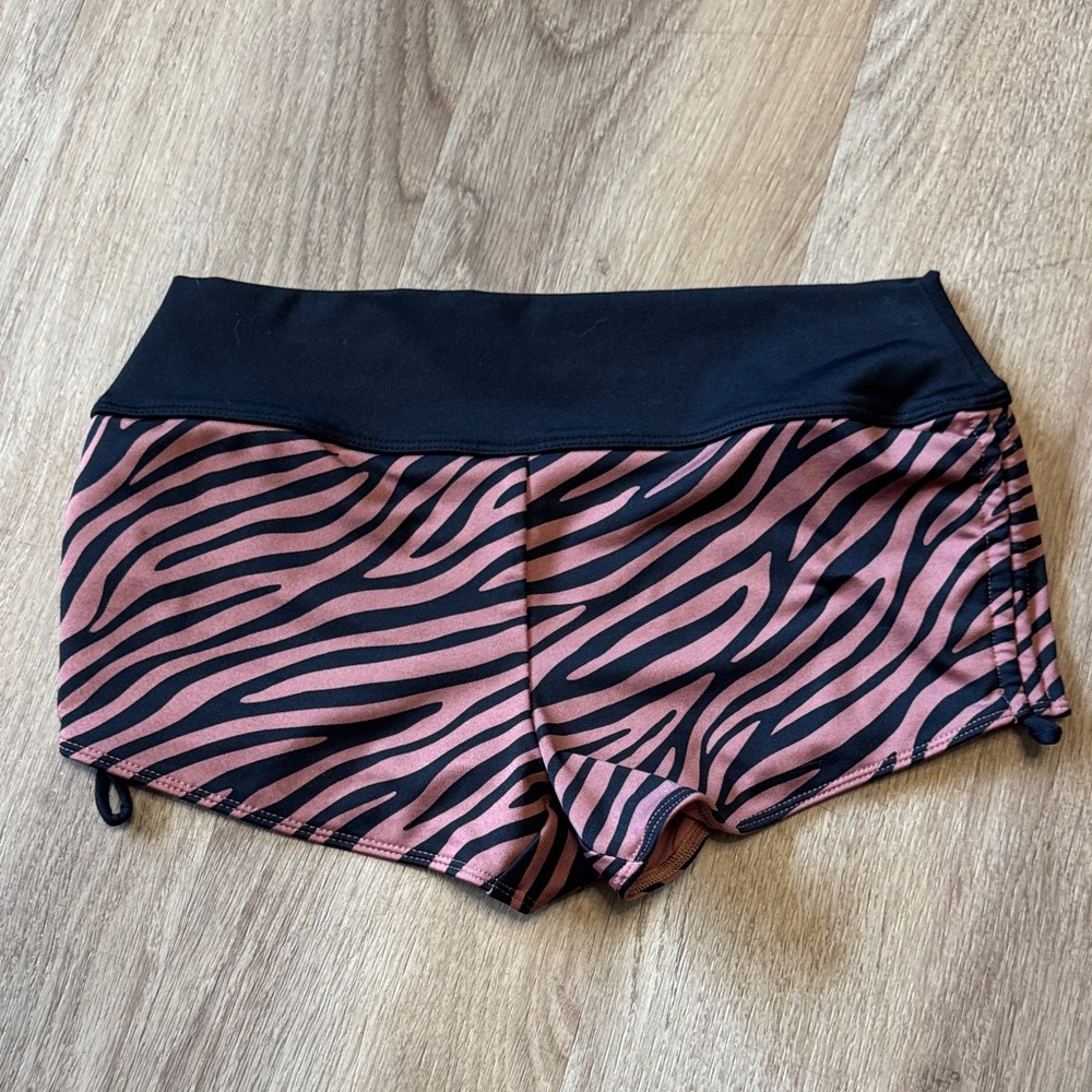 PINK Victoria's Secret Zebra Print Swim Shorts - Black and Pink - Picture 2 of 5